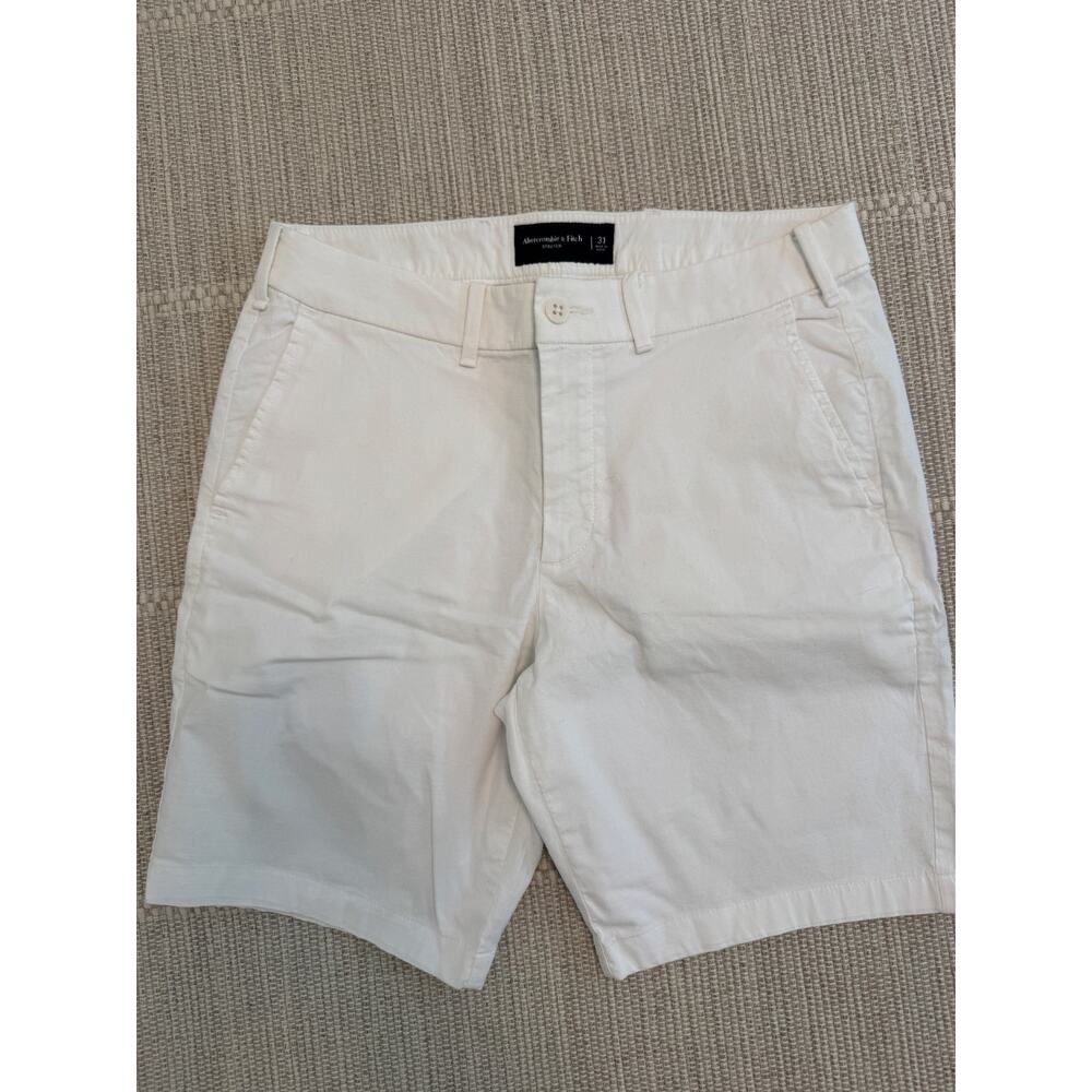 Abercrombie & Fitch Mens Stretch Chino Shorts White Size 31 $48